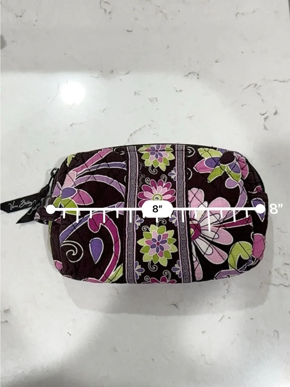 Vera Bradley Purple Floral Quilted Cosmetic Pouch in Purple Punch Pattern